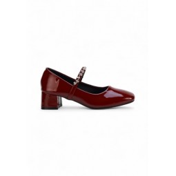 SHOEPOINT Mary Jane Mid Heels Pumps 16591 in Marron
